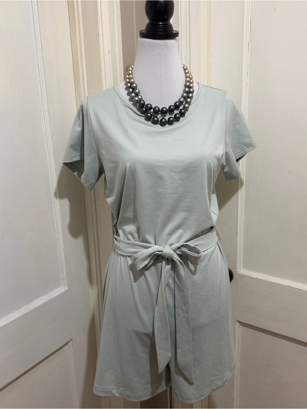 New with Tags! BCBGeneration Light Sage Green Romper with Blush Label